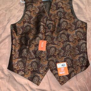 TALLIA Paisley Vest NWT in Brown and Orange 44 Reg